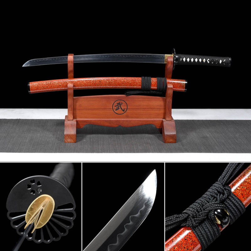 Handmade Flowing Sakura Katana,Japanese samurai sword,Real Katana,High performance T10 steel,Burning blade