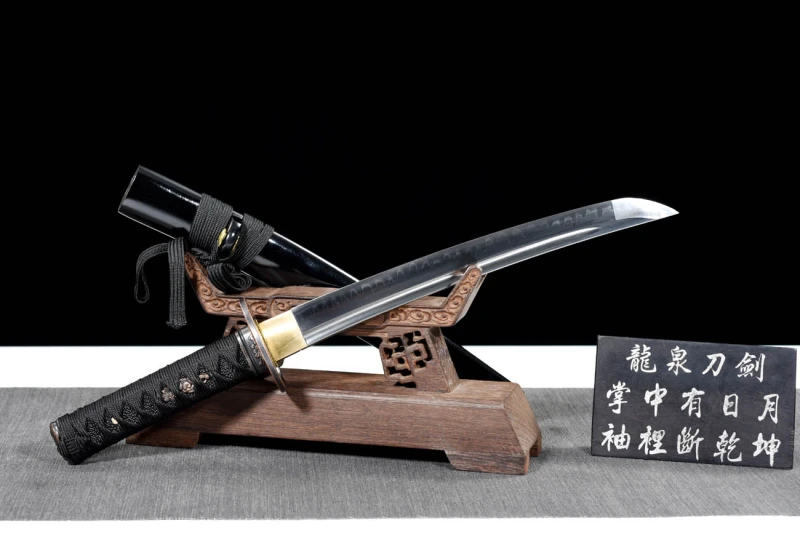 Handmade Tassel Tanto,Japanese samurai sword,Real Tanto,Short samurai sword,High performance T10 steel,Burning blade