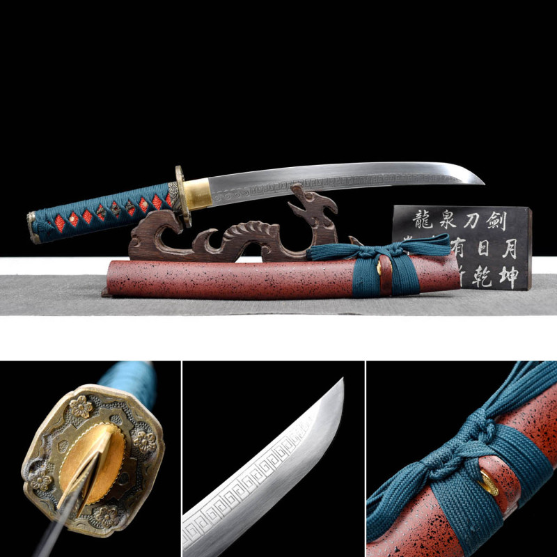 Handmade Spindrift Tanto,Japanese samurai sword,Real Tanto,Short samurai sword,High manganese steel