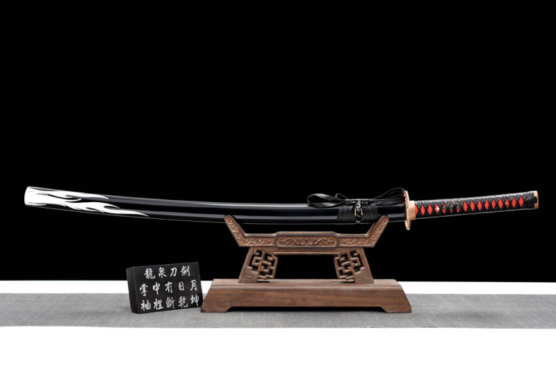 Handmade Flame Katana,Japanese samurai sword,Real Katana,High-performance manganese steel