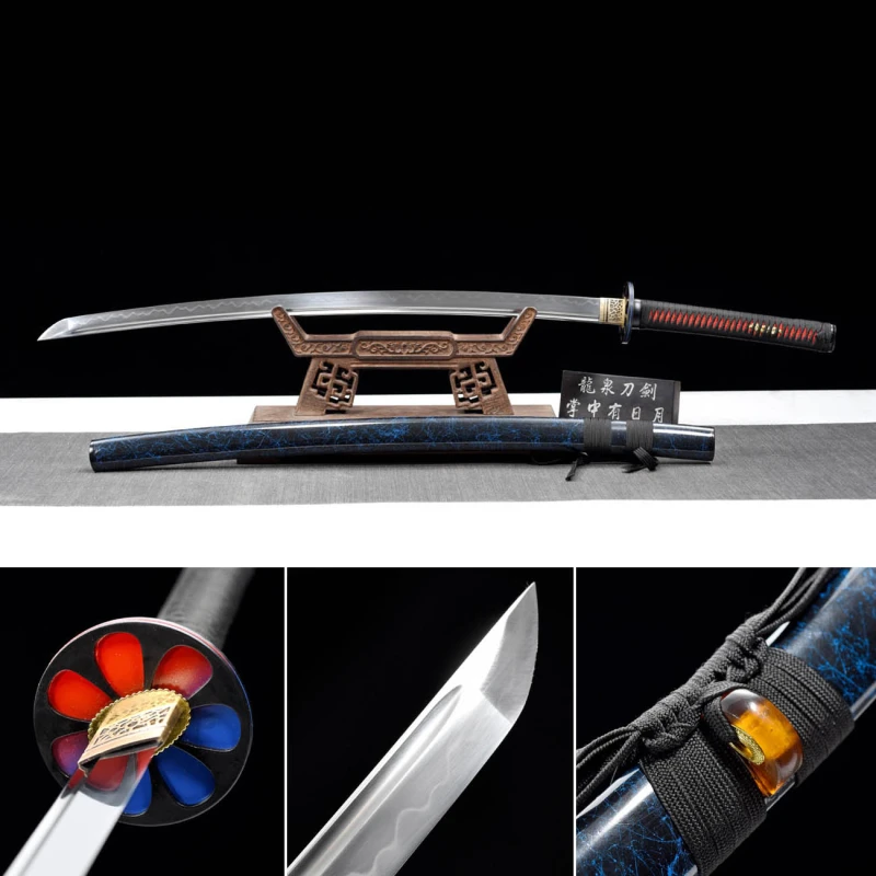 Handmade Colorful Katana,Japanese samurai sword,Real Katana,High-performance manganese steel,,earth burning blade