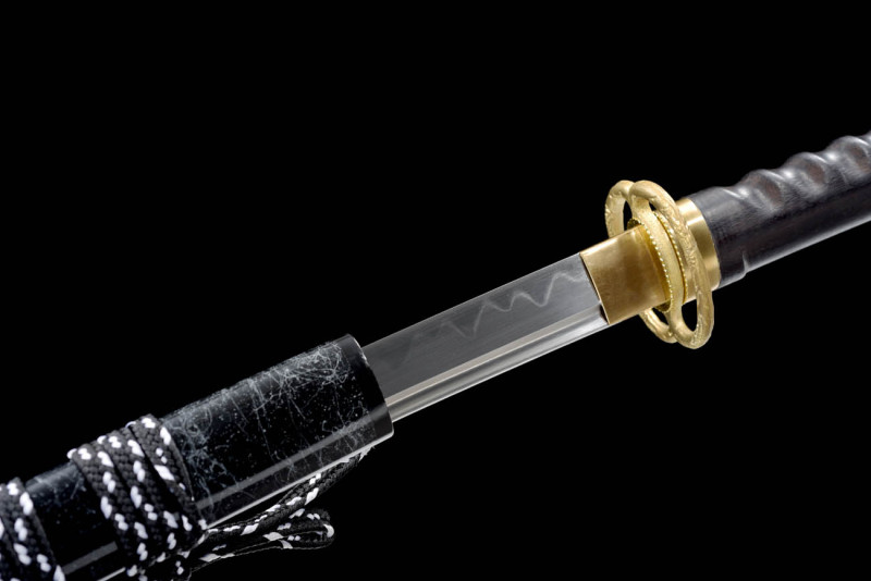 Handmade Ink Ice Katana,Japanese samurai sword,Real Katana,High manganese steel,earth burning blade