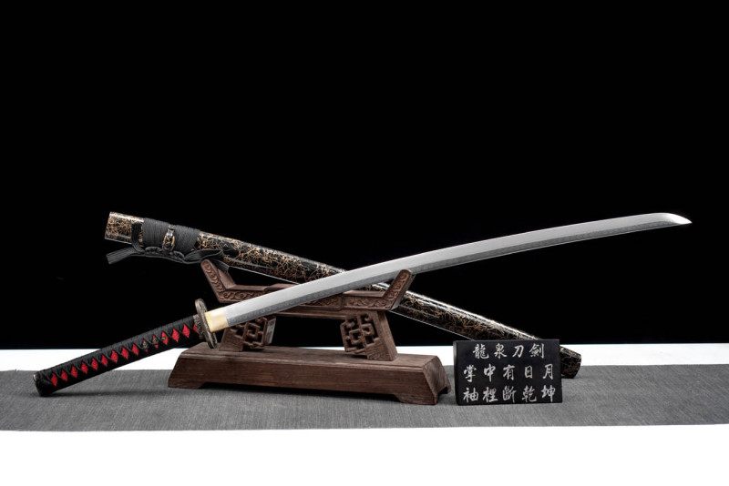 Handmade Black Dragon Knight Katana,Japanese samurai sword,Real Katana,High-performance manganese steel