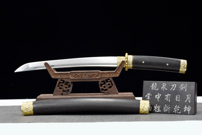 Handmade Peony Tanto,Ebony series,Japanese samurai sword,Real Tanto,Short samurai sword,High manganese steel