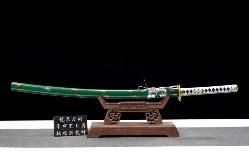 Handmade Green Parrot Katana,Japanese samurai sword,Real Katana,High-performance manganese steel