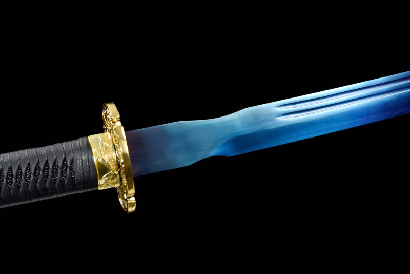 Handmade Chinese Sword,Blue Blood War Demon Sword,Real Sword,High-performance spring steel,Baked Blue Series