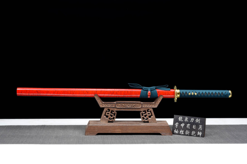 Handmade Red Apricot Ninjato,Japanese samurai sword,Real Ninjato,High-performance manganese steel