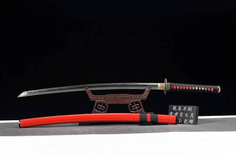 Handmade Dragon Blood Katana,Japanese samurai sword,Real Katana,High performance T10 steel,earth burning blade