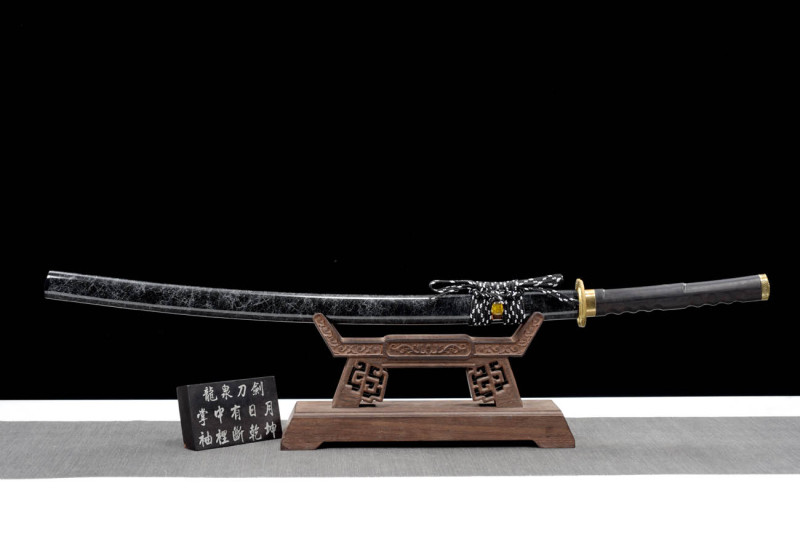 Handmade Ink Ice Katana,Japanese samurai sword,Real Katana,High manganese steel,earth burning blade