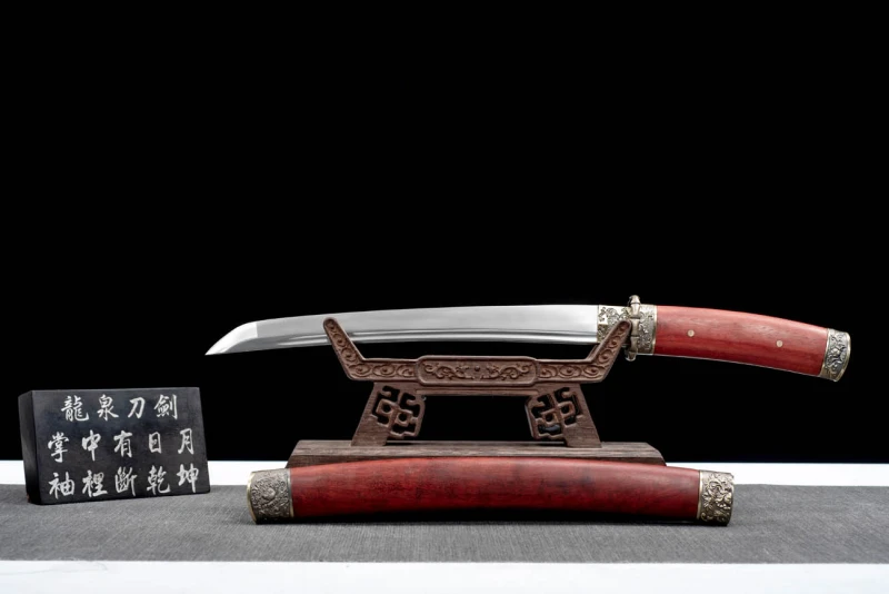 Handmade Peony Tanto,Redwood series,Japanese samurai sword,Real Tanto,Short samurai sword,High manganese steel