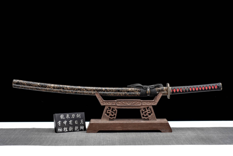 Handmade Black Dragon Knight Katana,Japanese samurai sword,Real Katana,High-performance manganese steel