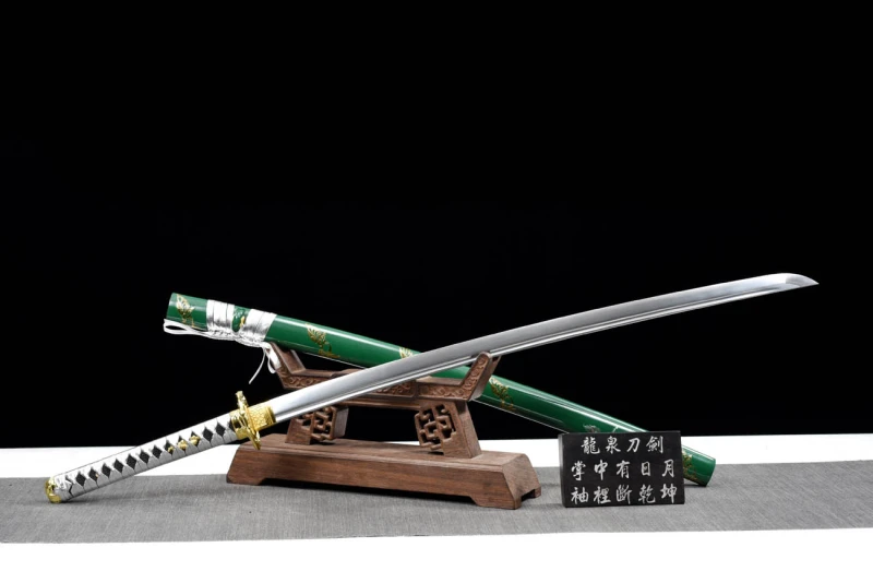 Handmade Green Parrot Katana,Japanese samurai sword,Real Katana,High-performance manganese steel