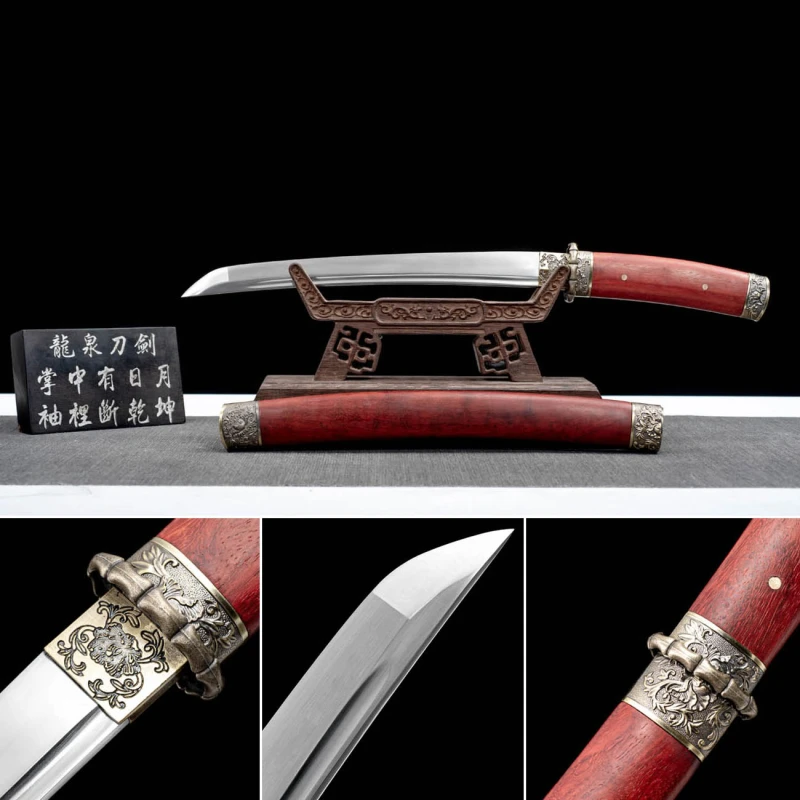 Handmade Peony Tanto,Redwood series,Japanese samurai sword,Real Tanto,Short samurai sword,High manganese steel