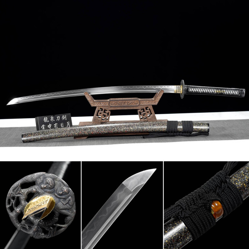 Handmade Sky Feather Slash Katana,Japanese samurai sword,Real Katana,High-performance manganese steel,,earth burning blade