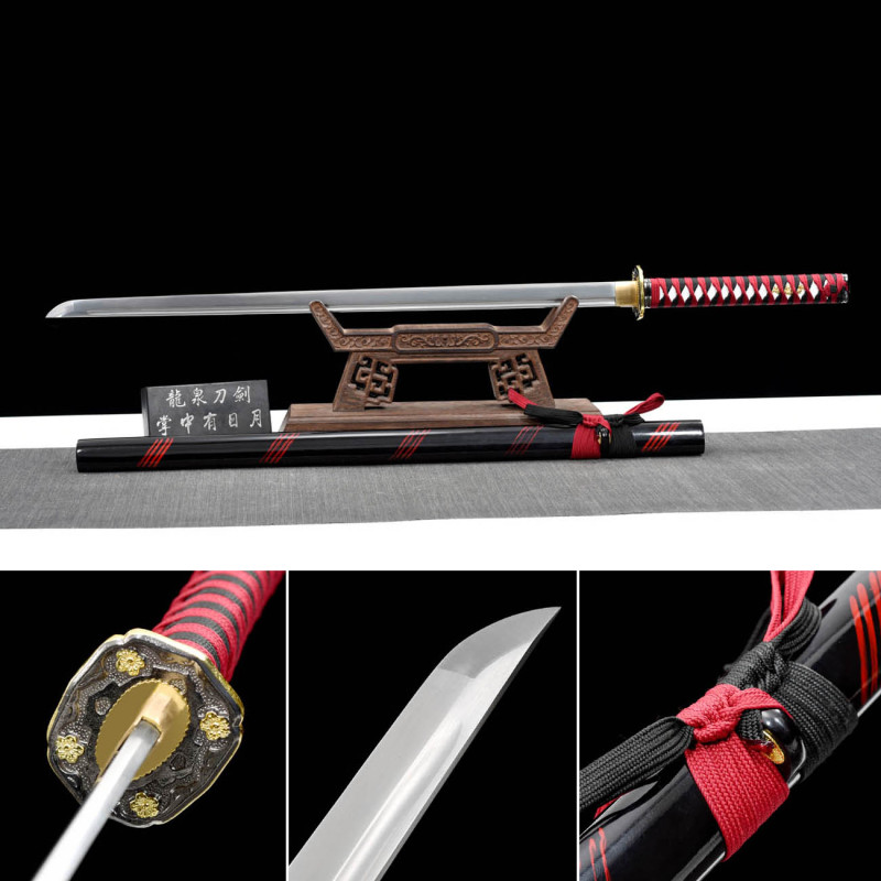 Handmade Night-Lan Ninjato,Japanese samurai sword,Real Ninjato,High-performance rail steel