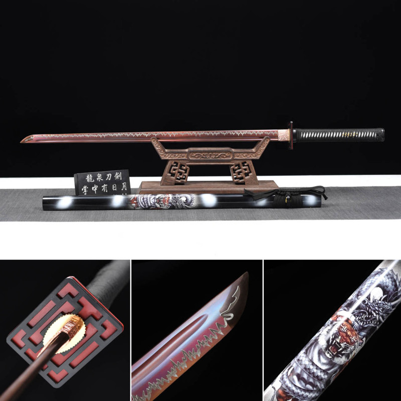 Handmade Lightning Tiger Ninjato,Japanese samurai sword,Real Ninjato,High-performance spring steel