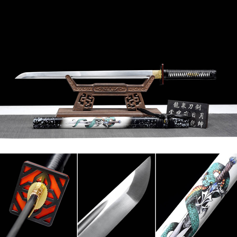 Handmade Blood Python Ninjato,Japanese samurai sword,Real Ninjato,High-performance spring steel