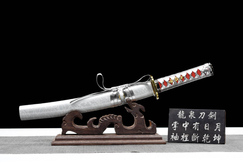 Handmade Silver Tanto,Rosewood series,Japanese samurai sword,Real Tanto,Short samurai sword,High manganese steel