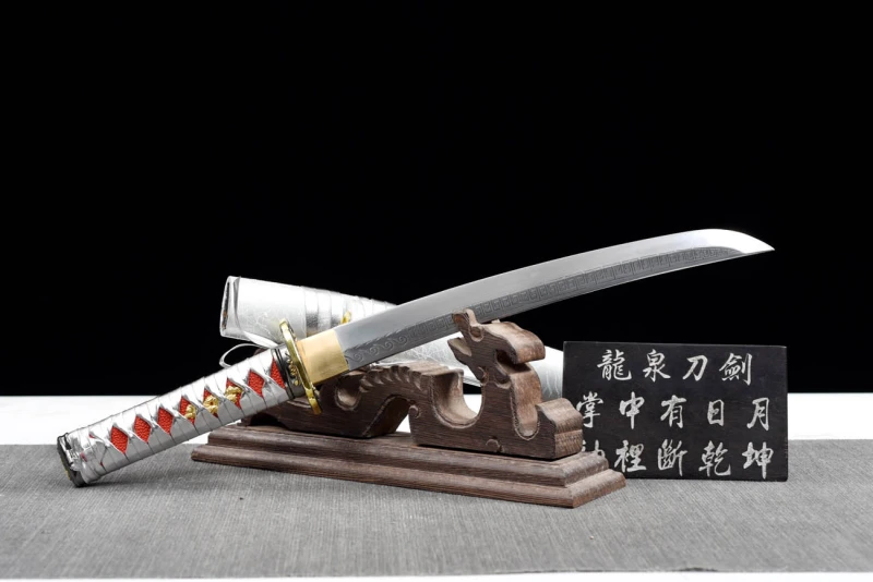 Handmade Silver Tanto,Rosewood series,Japanese samurai sword,Real Tanto,Short samurai sword,High manganese steel