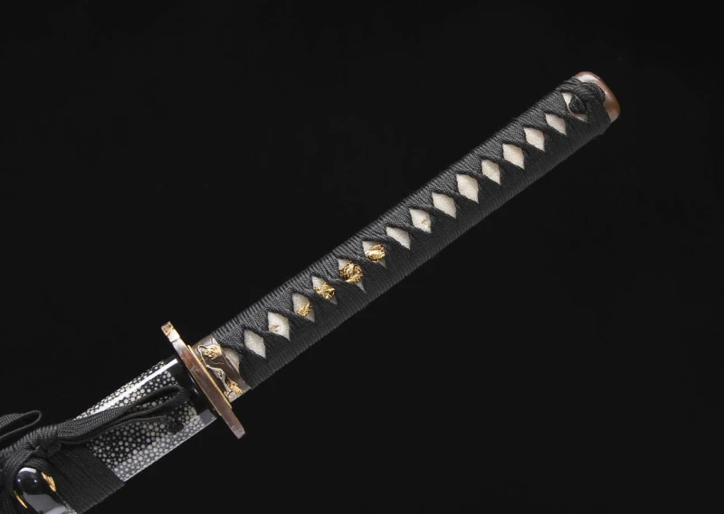 Handmade Ghost Head Katana,Japanese samurai sword,Real Katana,Hundred Steelmaking Pattern Steel