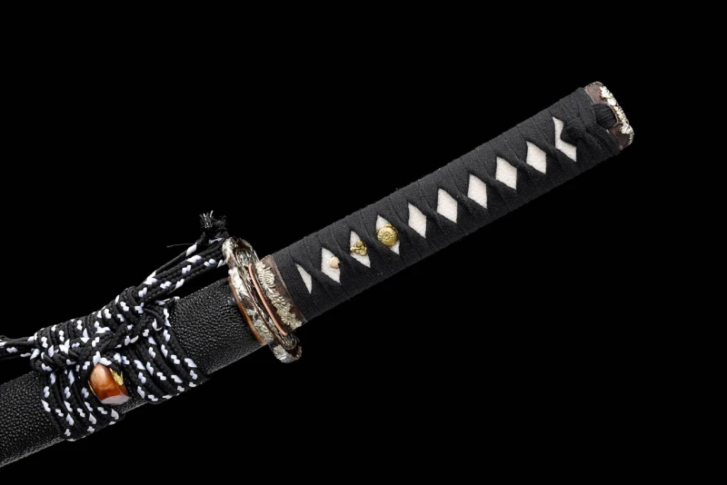 Handmade Silver Charm Wakizashi,Japanese samurai sword,Real Wakizashi,High-performance Hundred Steelmaking Pattern Steel