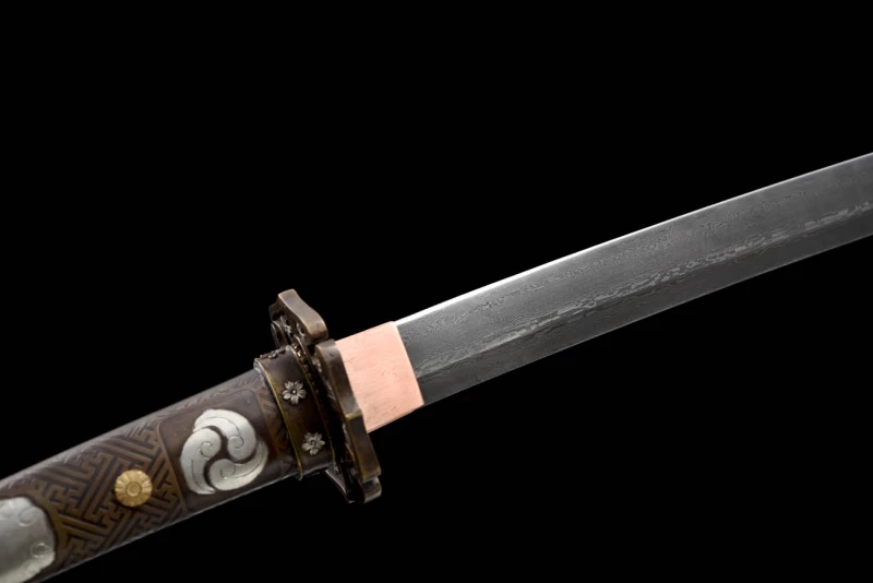 Handmade Kun Ray Tachi,Japanese samurai sword,Real Tachi,Hundred Steelmaking Pattern Steel