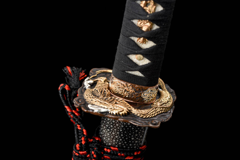 Handmade wandering dragon katana,Japanese samurai sword,Real Katana,High performance T10 steel,earth burning blade