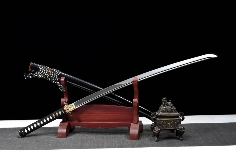 Handmade gold and silver generals katana,Japanese samurai sword,Real Katana,High-performance spring steel