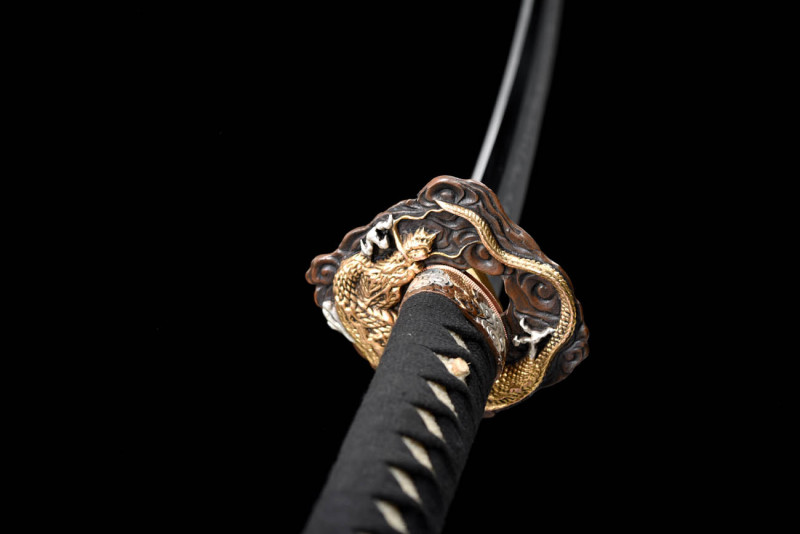 Handmade wandering dragon katana,Japanese samurai sword,Real Katana,High performance T10 steel,earth burning blade