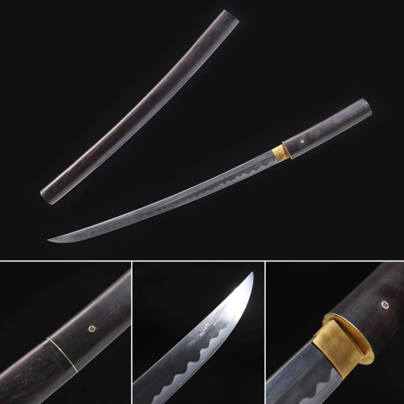 Handmade Ronin Wakizashi,Japanese samurai sword,Real Wakizashi,Hundred Steelmaking Pattern Steel