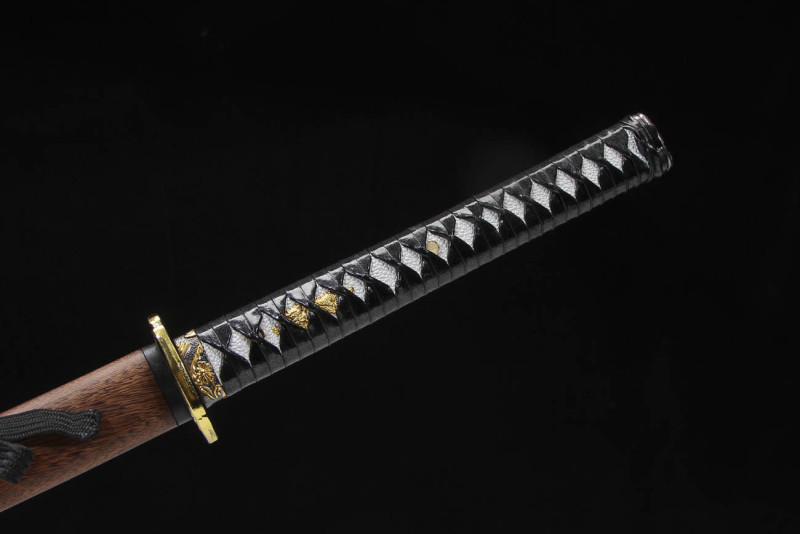 Handmade Fine Rosewood Katana,Japanese samurai sword,Real Katana,High-performance pattern steel,earth burning blade