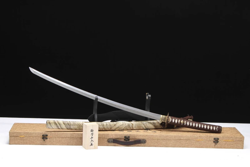 Handmade Fine Painted Katana,Japanese samurai sword,Real Katana,High performance T10 steel,earth burning blade