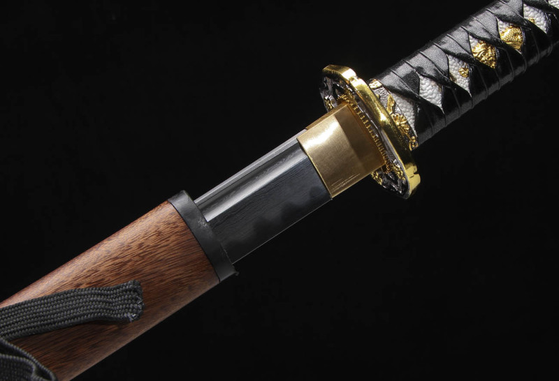 Handmade Fine Rosewood Katana,Japanese samurai sword,Real Katana,High-performance pattern steel,earth burning blade