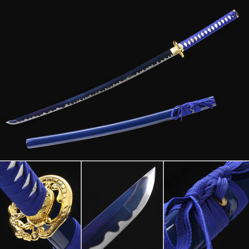 Handmade Golden Dragon Katana,Japanese samurai sword,Real Katana,High-performance manganese steel