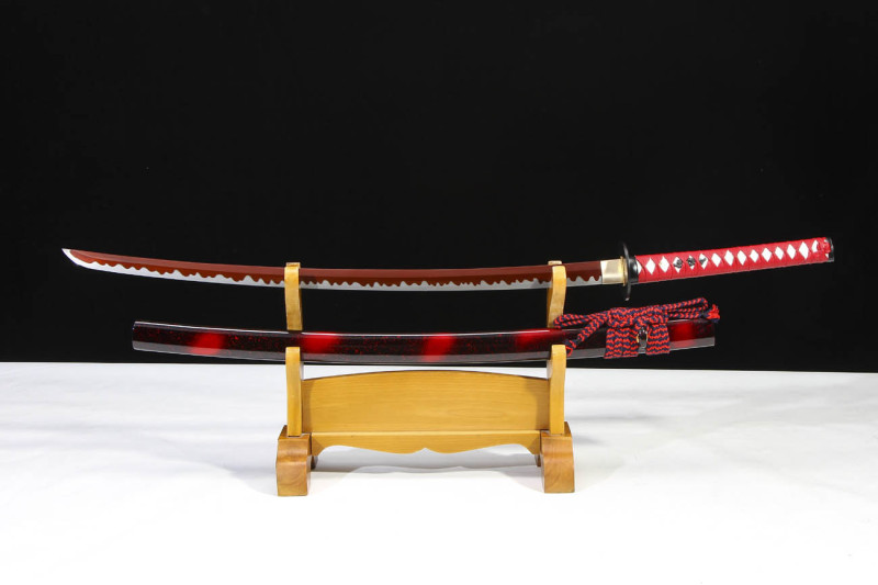 Handmade Red Shadow Katana,Japanese samurai sword,Real Katana,High-performance manganese steel