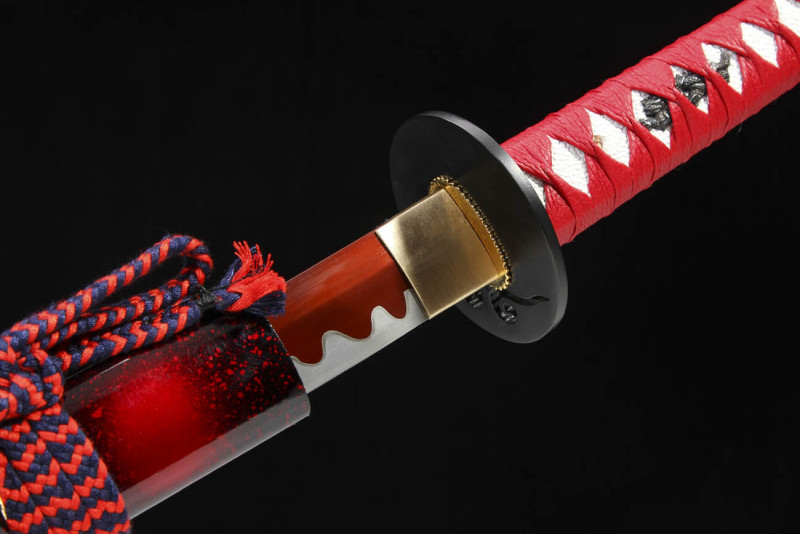 Handmade Red Shadow Katana,Japanese samurai sword,Real Katana,High-performance manganese steel