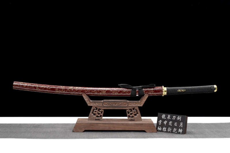 Handmade Red Brushed Katana,Japanese samurai sword,Real Katana,High performance carbon steel