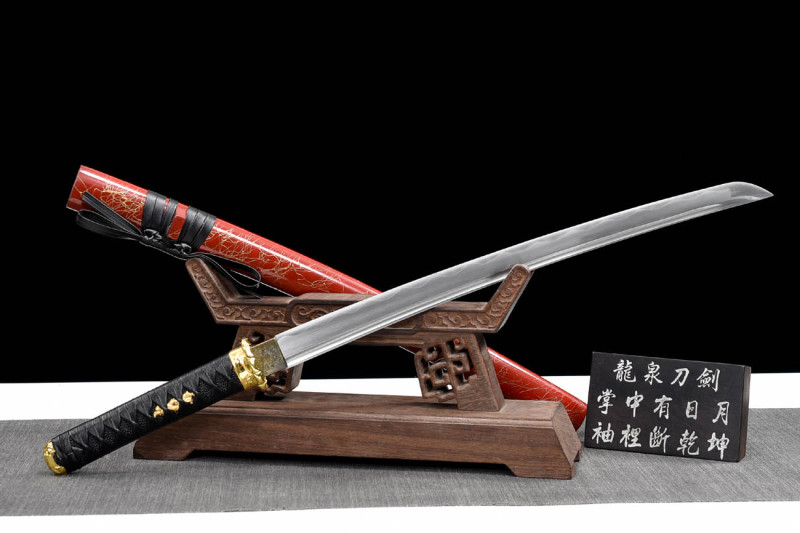 Handmade Red Brushed Wakizashi,Japanese samurai sword,Real Wakizashi,High performance carbon steel