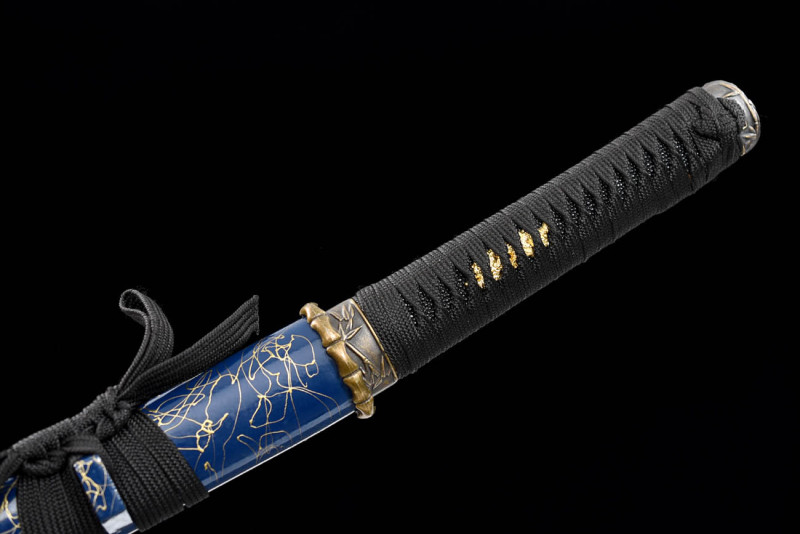 Handmade Blue Brushed Wakizashi,Japanese samurai sword,Real Wakizashi,High performance carbon steel