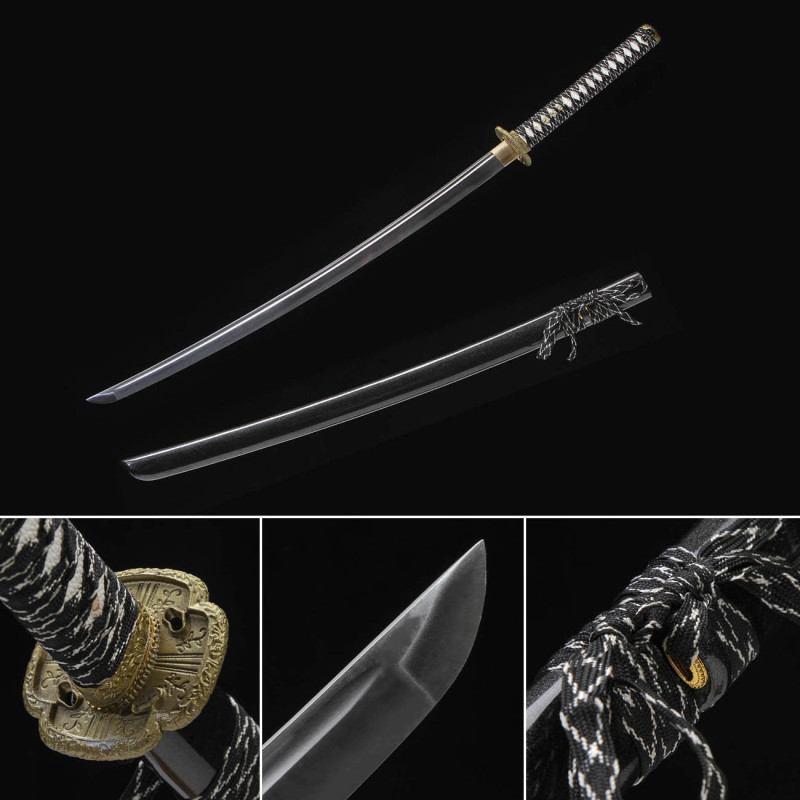 Handmade Flash Drilling Katana,Japanese samurai sword,Real Katana,High-performance manganese steel