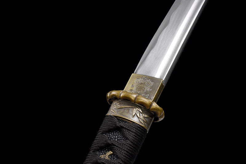 Handmade Black Brushed Tanto,Japanese samurai sword,Real Tanto,Short Katana,High performance carbon steel