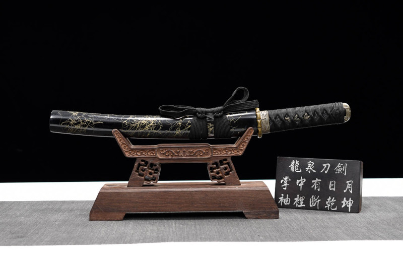 Handmade Black Brushed Tanto,Japanese samurai sword,Real Tanto,Short Katana,High performance carbon steel