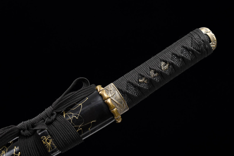 Handmade Black Brushed Tanto,Japanese samurai sword,Real Tanto,Short Katana,High performance carbon steel