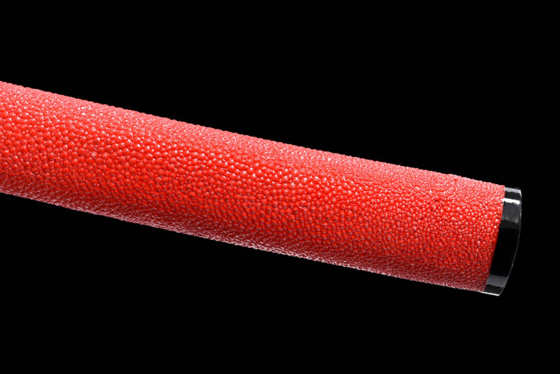 Handmade Red Fish Skin Katana,Japanese samurai sword,Real Katana,Hundred Steelmaking Pattern Steel