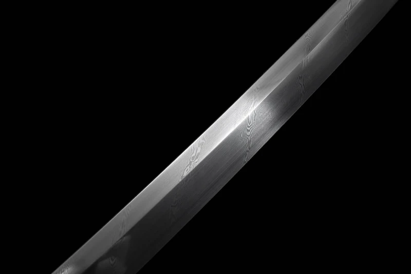 Handmade Black Fish Skin Katana,Japanese samurai sword,Real Katana,Hundred Steelmaking Pattern Steel