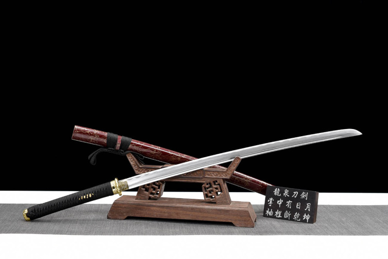 Handmade Red Brushed Katana,Japanese samurai sword,Real Katana,High performance carbon steel