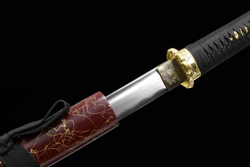 Handmade Red Brushed Katana,Japanese samurai sword,Real Katana,High performance carbon steel