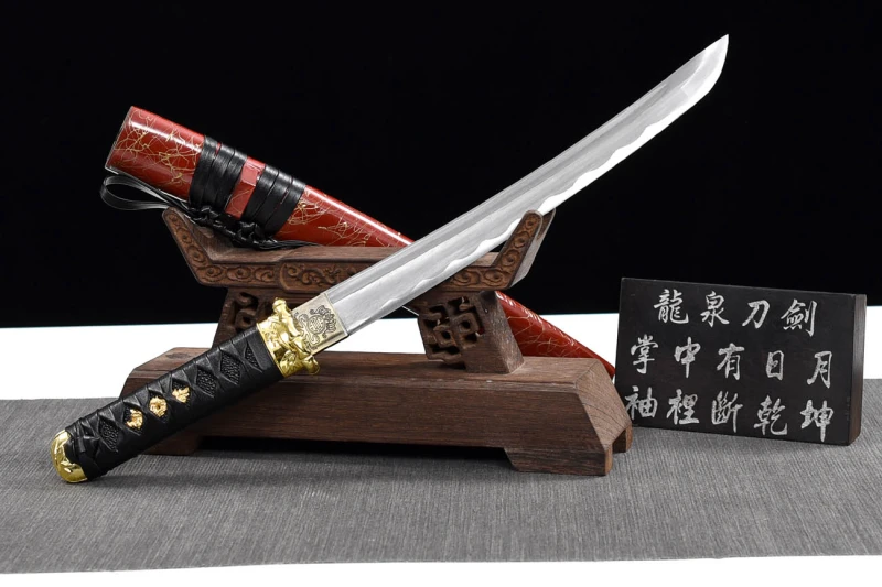 Handmade Red Brushed Tanto,Japanese samurai sword,Real Tanto,Short Katana,High performance carbon steel