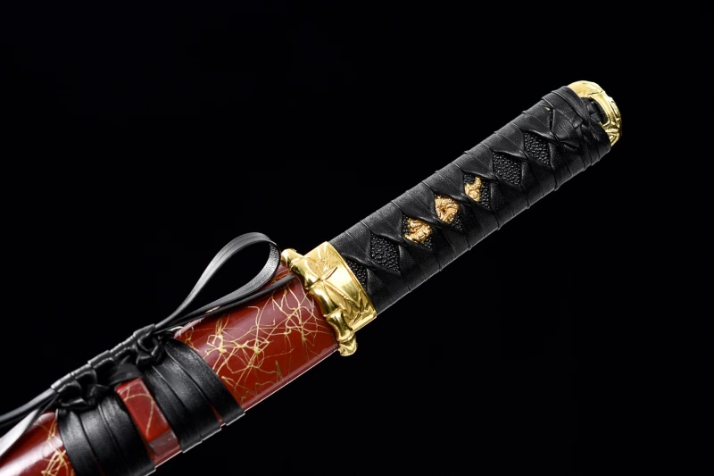 Handmade Red Brushed Tanto,Japanese samurai sword,Real Tanto,Short Katana,High performance carbon steel