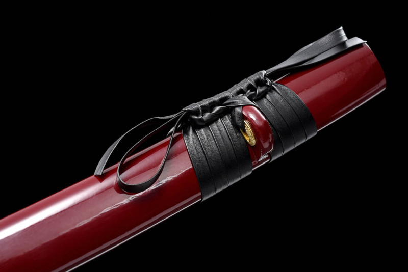 Handmade Red Bamboo Katana,Japanese samurai sword,Real Katana,High performance carbon steel